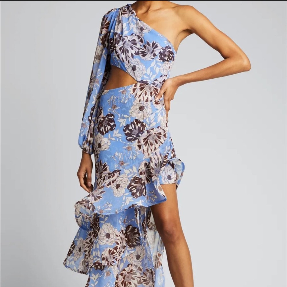 Alexis one shoulder blue/floral dress